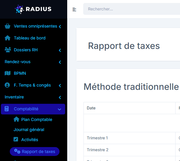 Rapport de taxes 0