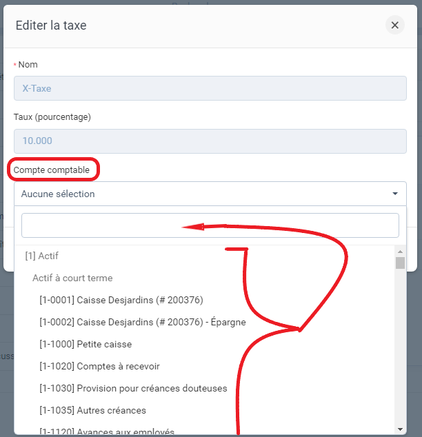 Choix du compte comptable