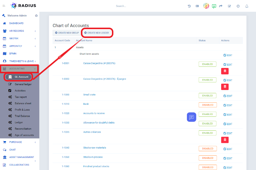 Path to create a new ledger