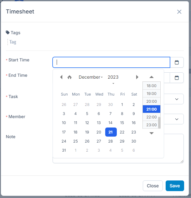 Project timesheet ang 3