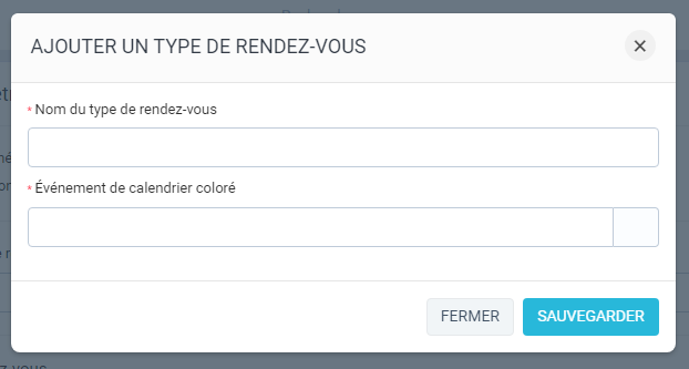Types de rendez-vous
