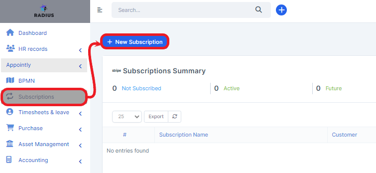 Create subscription 0